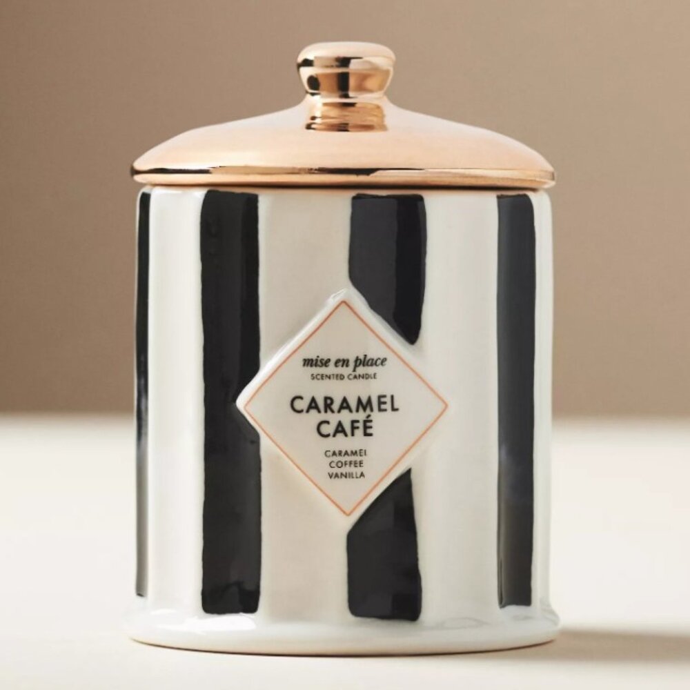 mise en place Gourmand Caramel Cafe Ceramic Candle, by Anthropologie